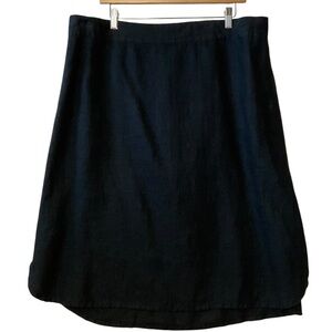 FLAX Linen Skirt with Pockets // Large or XL